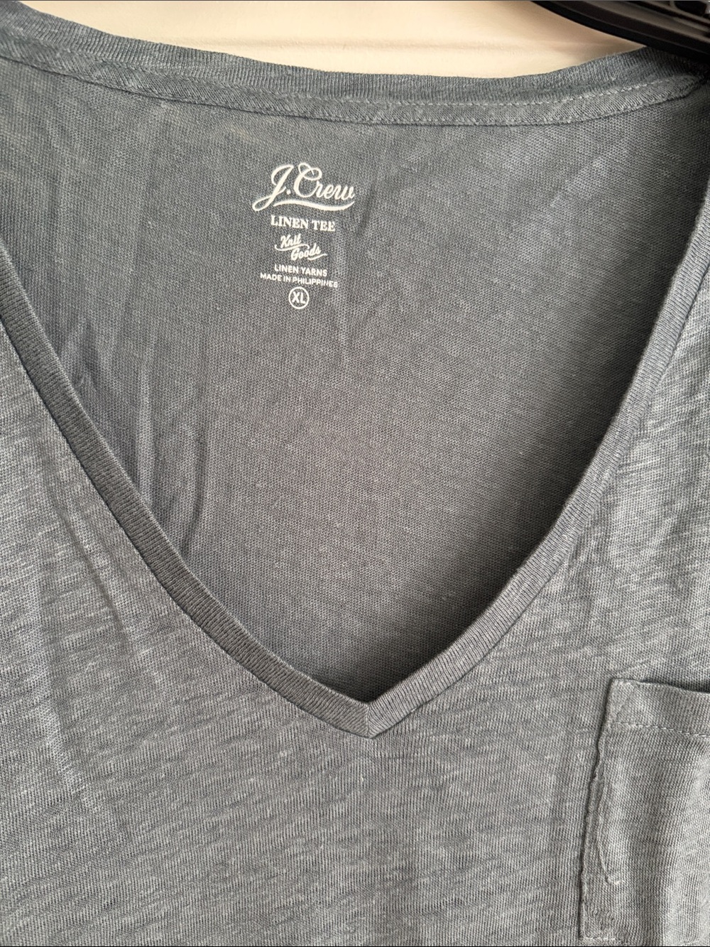 J. Crew Slate Blue V-Neck Pocket Tee - Picture 2 of 3